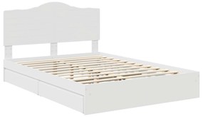 vidaXL Κρεβάτι Αποθήκης Λευκό 140 x 190 cm Επεξεργασμένο ξύλο