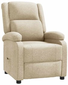 vidaXL Πολυθρόνα Ανακλινόμενη Κρεμ Υφασμάτινη