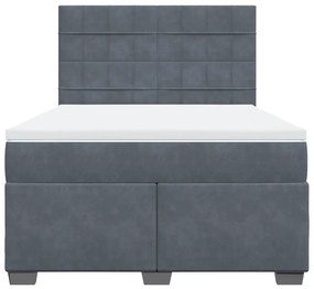 ΚΡΕΒΑΤΙ BOXSPRING ΜΕ ΣΤΡΩΜΑ ΣΚΟΥΡΟ ΓΚΡΙ 160X200 ΕΚ. ΒΕΛΟΥΔΙΝΟ 3290955