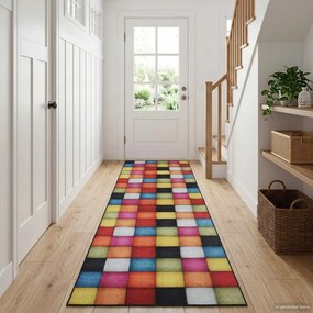 vidaXL Χαλί Runner LESAKA πολύχρωμο 50 x 150 cm Διαμαντένιο βελούδο
