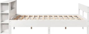 vidaXL Κρεβάτι Βιβλιοθήκη Χωρίς Στρώμα 140x200 εκ Μασίφ Ξύλο Πεύκο