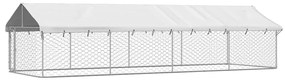 vidaXL Κλουβί Σκύλου Εξωτερικού Χώρου 600 x 200 x 150 εκ. με Στέγαστρο