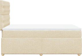 vidaXL Κρεβάτι Boxspring με Στρώμα Κρεμ 120x200 εκ. Υφασμάτινο