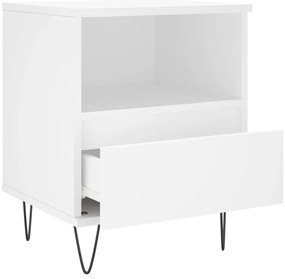 vidaXL Κομοδίνα Λευκά 2 τεμ. 40 x 35 x 50 εκ. από Επεξεργασμένο Ξύλο