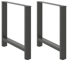 Πόδια Τραπεζαρίας Ανθρακί 2 τεμ. 80x(72-73) εκ. Ατσάλι