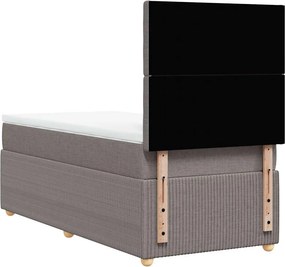 vidaXL Κρεβάτι Boxspring με Στρώμα Taupe 90x190 εκ.Υφασμάτινο