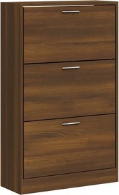 vidaXL Παπουτσοθήκη Καφέ Δρυς 63x24x103 εκ. από Επεξεργασμένο Ξύλο