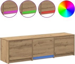 vidaXL Τηλεοπτική βιβλιοθήκη με LED 140 x 34 x 40 εκ