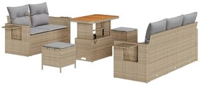 vidaXL Σετ Καναπέ Κήπου 8 pcs Μπεζ συνθετικό ρατάν