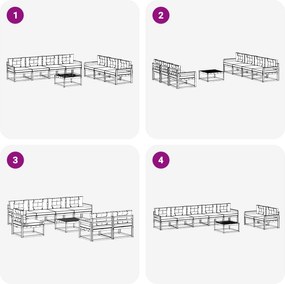 vidaXL Σειρά Καναπέ Εξωτερικού με μαξιλάρι 7 pcs Λευκό και Κρεμ