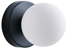 Απλίκα Φωτιστικό Τοίχου 1xG9 Οπάλ Γυαλί Φ10cm Arkolight-710-3/A1-Μαύρο 710-3/A1