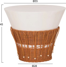 ΣΕΤ 2ΤΜΧ ΒΟΗΘΗΤΙΚΑ ΤΡΑΠΕΖΙΑ PERRAL HM21138.02 FIBER CEMENT ΛΕΥΚΟ-ΦΥΣΙΚΟ RATTAN