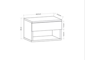 Κομοδίνο Λευκό JAMOT 44,6x31,9x29