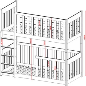 KONRAD 90x190 pine bunk bed Lano Furniture