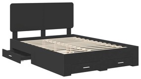 vidaXL Σκελετός Κρεβατιού Μαύρο 150 x 200 cm Επεξεργασμένο ξύλο