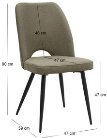 Σετ τραπεζαρία 5τμχ Roger - Christy Megapap Mdf - ύφασμα χρώμα μαύρο εφέ μαρμάρου - λαδί 120x70x75εκ.