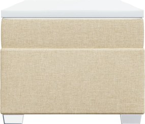 vidaXL Κρεβάτι Boxspring με Στρώμα Κρεμ 100 x 200 εκ. Υφασμάτινο