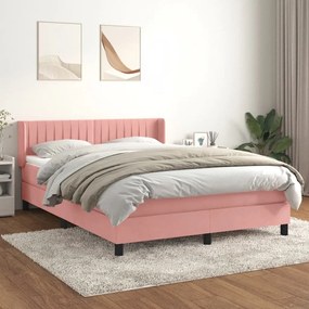 ΚΡΕΒΑΤΙ BOXSPRING ΜΕ ΣΤΡΩΜΑ ΡΟΖ 140X190 ΕΚ. ΒΕΛΟΥΔΙΝΟ 3131080