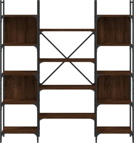 vidaXL Βιβλιοθήκη Καφέ Δρυς 155,5x24x166,5 εκ. Επεξεργασμένο Ξύλο