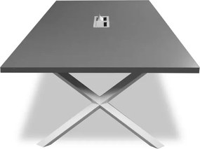 Τραπέζι συνεδριάσεων 10 ατόμων ανθρακί 240x120x75 cm