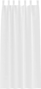 vidaXL Κουρτίνες Μαύρης Ύφανσης με Δαχτυλίδια 2 pcs Καθαρό Λευκό