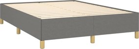 vidaXL Κρεβάτι Boxspring με Στρώμα Σκούρο Γκρι 140x200 εκ Υφασμάτινο