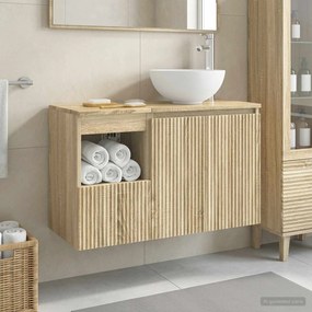 vidaXL Σετ Επίπλων Μπάνιου 2 τμχ. Sonoma Δρυς Επεξεργασμένο Ξύλο