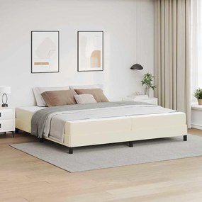 vidaXL Κρεβάτι Άλλο Κρεμ 200 x 200 cm Τεχνητό δέρμα