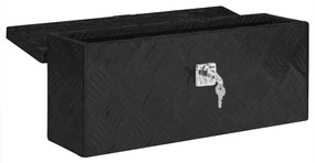 vidaXL Κουτί Αποθήκευσης Μαύρο 50 x 15 x 20,5 εκ. από Αλουμίνιο