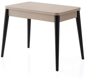 Τραπέζι Επεκτεινόμενο Dolunay 974NMB2208 100/120x60x75cm Light Mocha-Black Μοριοσανίδα, Μέταλλο