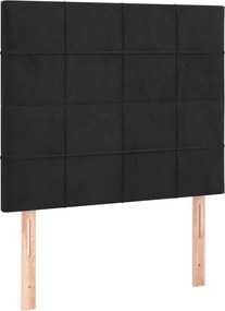 vidaXL Κρεβάτι Boxspring με Στρώμα Μαύρο 80 x 200 εκ. Βελούδινο