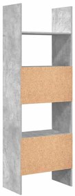 vidaXL Βιβλιοθήκη Γκρι Σκυροδέματος 60 x 35 x 180 εκ. από Επεξ. Ξύλο