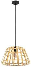 Φωτιστικό Οροφής Montezuelo 390151 Φ50x150cm 1xE27 40W Natural-Black Eglo Steel,Wood