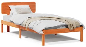 vidaXL Σκελετός Κρεβατιού Κερωτό καφέ 100 x 200 cm Μασίφ ξύλο πεύκου