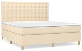 ΚΡΕΒΑΤΙ BOXSPRING ΜΕ ΣΤΡΩΜΑ ΚΡΕΜ 180X200 ΕΚ. ΥΦΑΣΜΑΤΙΝΟ 3142678