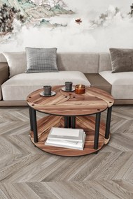 Τραπεζάκι Σαλονιού 3 τεμαχίων Καρυδιά 70x70x38 cm