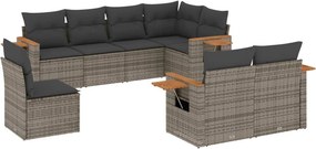vidaXL Patio Sofa Set 8-θέσια Grey