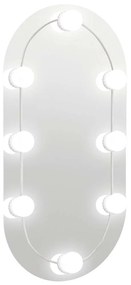 vidaXL Καθρέφτης με Φώτα LED 60x30 εκ. Γυαλί Οβάλ
