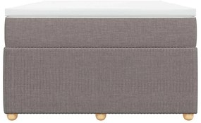 vidaXL Κρεβάτι Boxspring με Στρώμα Taupe 120x190 εκ. Υφασμάτινο