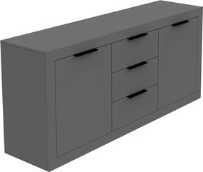 Μπουφές Doha pakoworld σε ανθρακί απόχρωση 180x45x80.5εκ