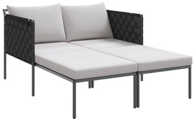vidaXL Ξαπλώστρα με Μαξιλάρια 2 Ατόμων Ανθρακί 115x153x69,5 εκ Μεταλλικό
