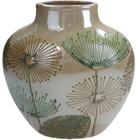Βάζο ArteLibre Οβάλ Taupe Κεραμικό 23x12x24cm-05154227