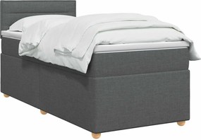 vidaXL Κρεβάτι box spring με στρώμα Σκούρο Γκρι 80 x 200 cm Ύφασμα