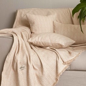 Ριχτάρι Onia Beige-Ecru Aslanis Home Πολυθρόνα 180x180cm Βαμβάκι-Polycotton