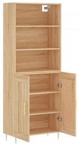 vidaXL Ντουλάπι Sonoma δρυς 69,5 x 34 x 180 εκ. από Επεξεργασμένο Ξύλο