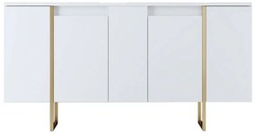 Μπουφές Luxe 618BLY1179 160x35x80cm White-Gold Melamine, Metal