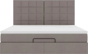 vidaXL Οθωμανικό κρεβάτι με στρώμα Taupe 180x200cm ύφασμα