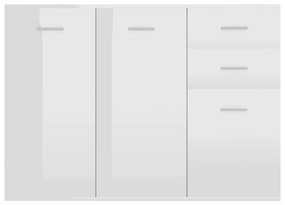 vidaXL Μπουφές Γυαλιστερό Λευκό 105 x 30 x 75 εκ. από Μοριοσανίδα