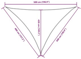 Πανί Σκίασης Τρίγωνο Καφέ 4 x 5 x 5 μ. από Ύφασμα Oxford - Καφέ