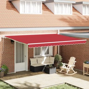 vidaXL Αυτόματη Ανασυρόμενη Τέντα Κόκκινη 450x350 εκ.